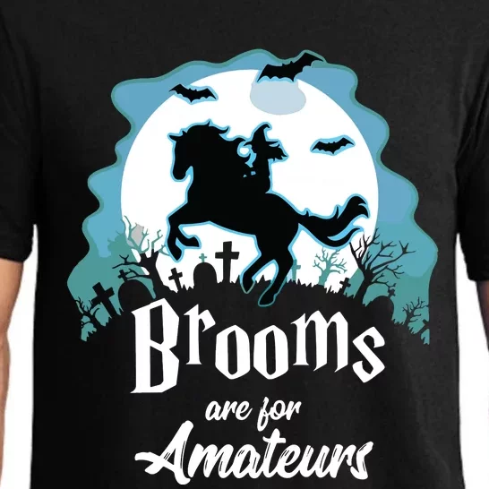 Brooms Are For Amateurs Halloween Horse Lovers Pajama Set