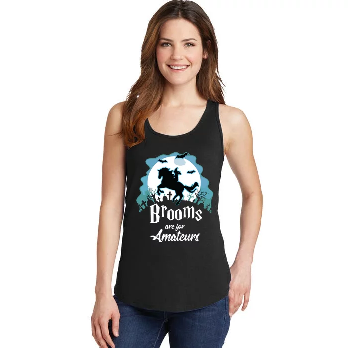 Brooms Are For Amateurs Halloween Horse Lovers Ladies Essential Tank