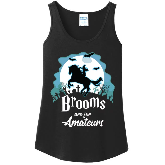 Brooms Are For Amateurs Halloween Horse Lovers Ladies Essential Tank