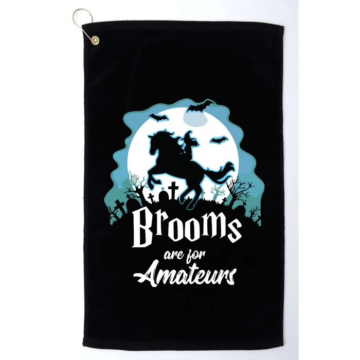 Brooms Are For Amateurs Halloween Horse Lovers Platinum Collection Golf Towel