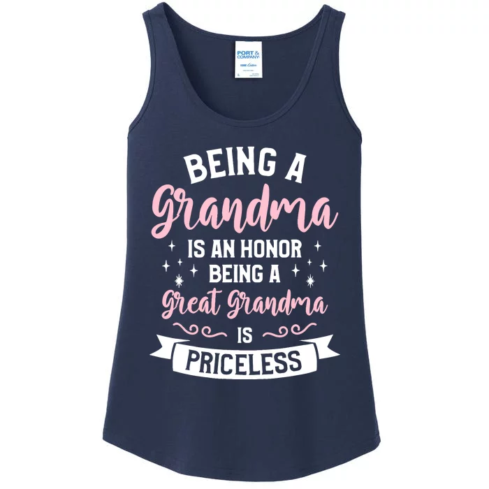 Being A Grandma Is An Honor Being A Great Grandma Ladies Essential Tank