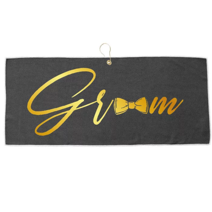 Bride And Groom Husband And Wife Matching Wedding Large Microfiber Waffle Golf Towel