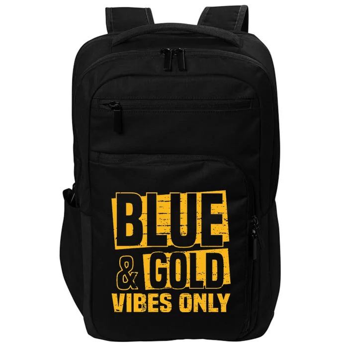 Blue And Gold Vibes Only School Tournat Team Cheerleaders Impact Tech Backpack