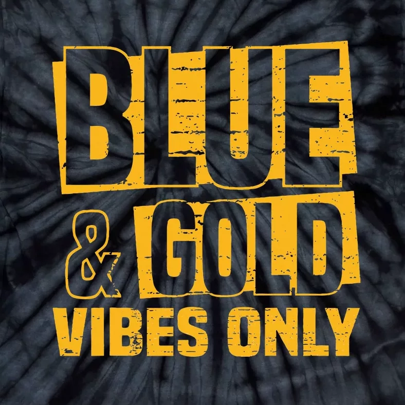 Blue And Gold Vibes Only School Tournat Team Cheerleaders Tie-Dye T-Shirt