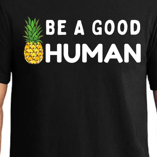 Be A Good Human Funny Down Syndrome Day Gift Pajama Set