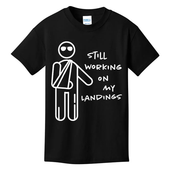 Broken Arm Get Well Working On Landings Kids T-Shirt