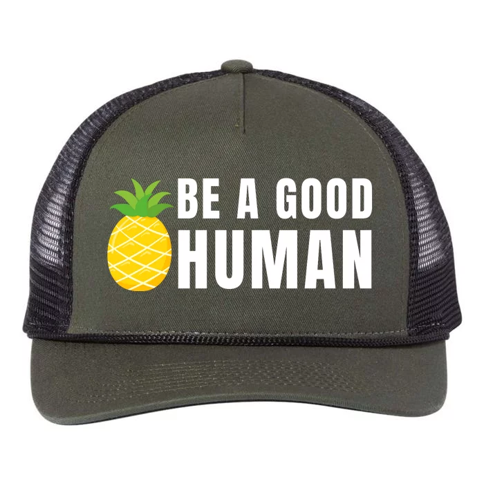 Be A Good Human Retro Rope Trucker Hat Cap