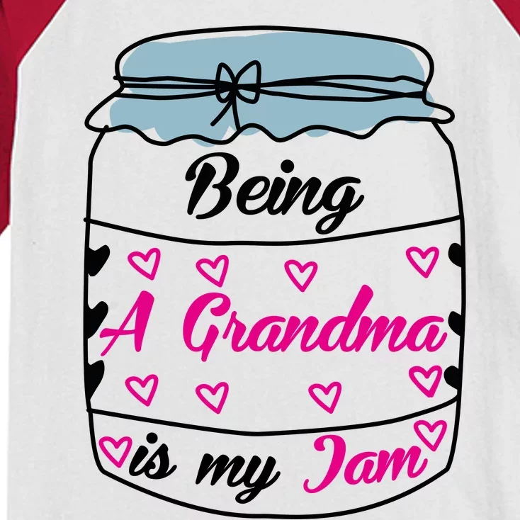 Being A Grandma Is My Jam Kids Colorblock Raglan Jersey