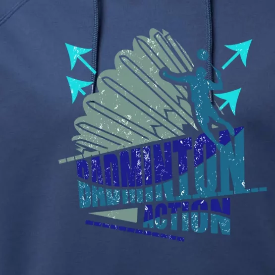 Badminton Action Great Gift Performance Fleece Hoodie