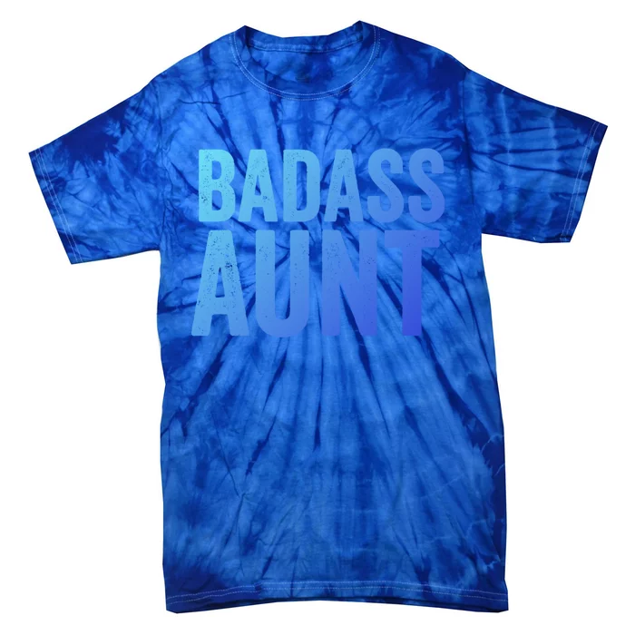 Badass Aunt Gift Funny New Aunt Idea New Niece Nephew Gift Tie-Dye T-Shirt