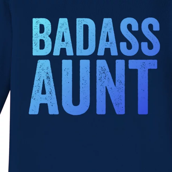 Badass Aunt Gift Funny New Aunt Idea New Niece Nephew Gift Baby Long Sleeve Bodysuit