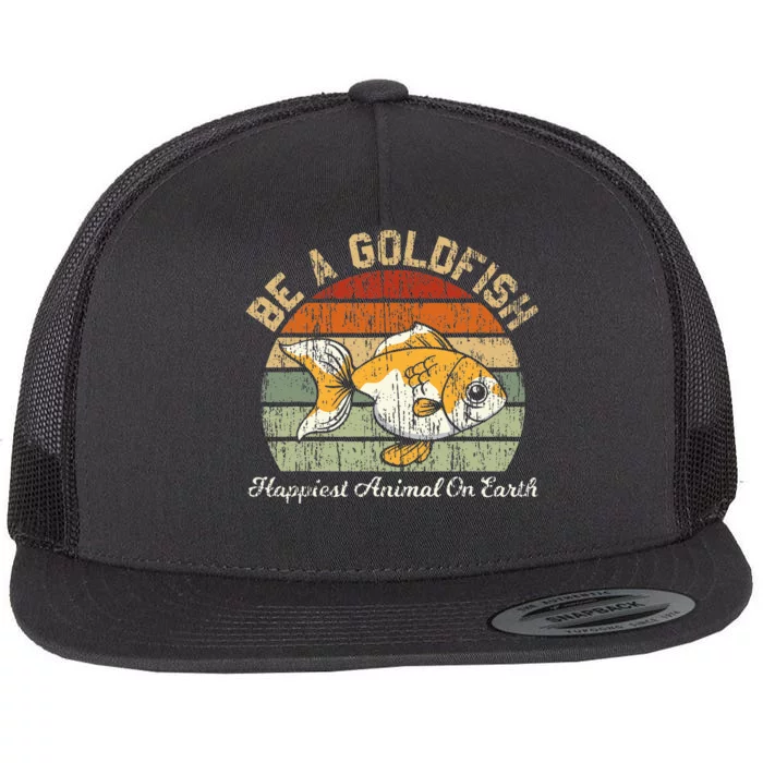 Be A Goldfish for a Soccer Motivational Quote Flat Bill Trucker Hat