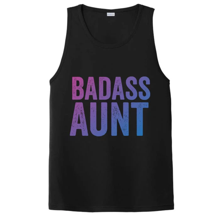 Badass Aunt Gift Funny New Aunt Idea New Niece Nephew Gift Performance Tank