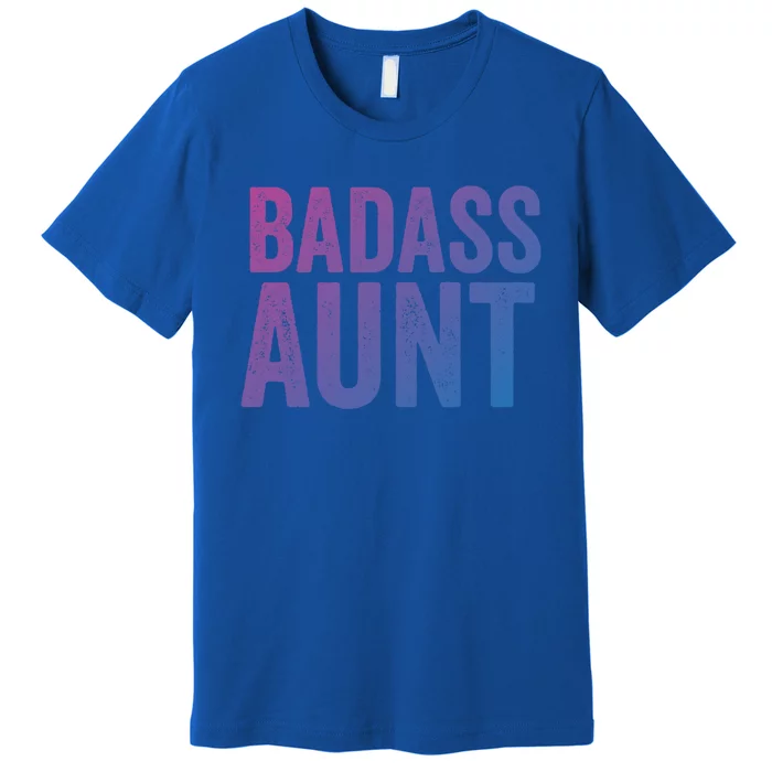 Badass Aunt Gift Funny New Aunt Idea New Niece Nephew Gift Premium T-Shirt