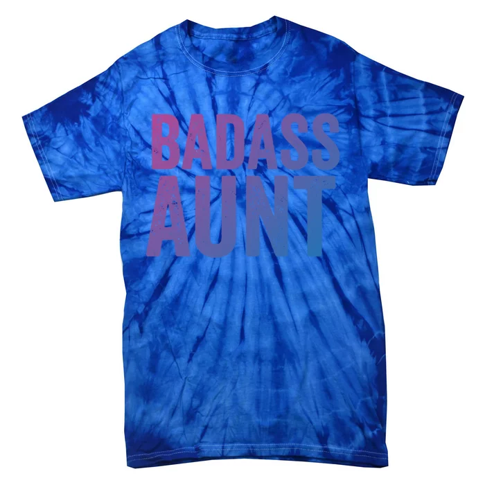 Badass Aunt Gift Funny New Aunt Idea New Niece Nephew Gift Tie-Dye T-Shirt