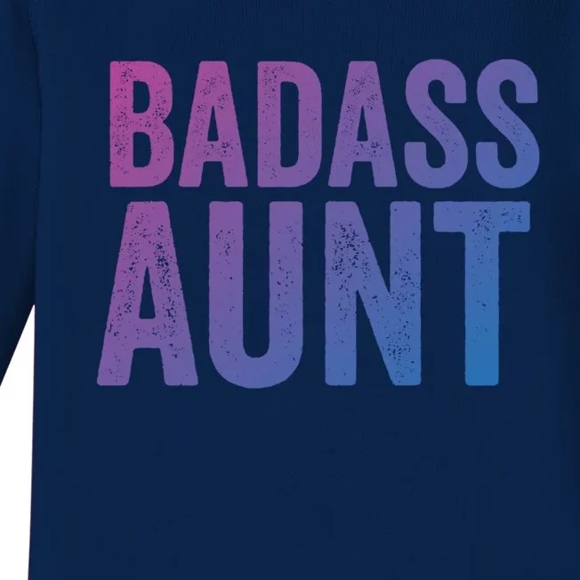 Badass Aunt Gift Funny New Aunt Idea New Niece Nephew Gift Baby Long Sleeve Bodysuit