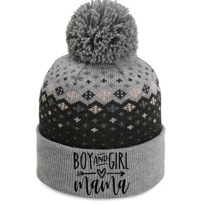 Boy And Girl Mama Mom Of Two Mommy MotherS Day Women The Baniff Cuffed Pom Beanie