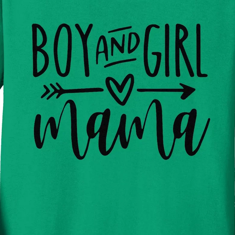 Boy And Girl Mama Mom Of Two Mommy MotherS Day Women Kids Long Sleeve Shirt