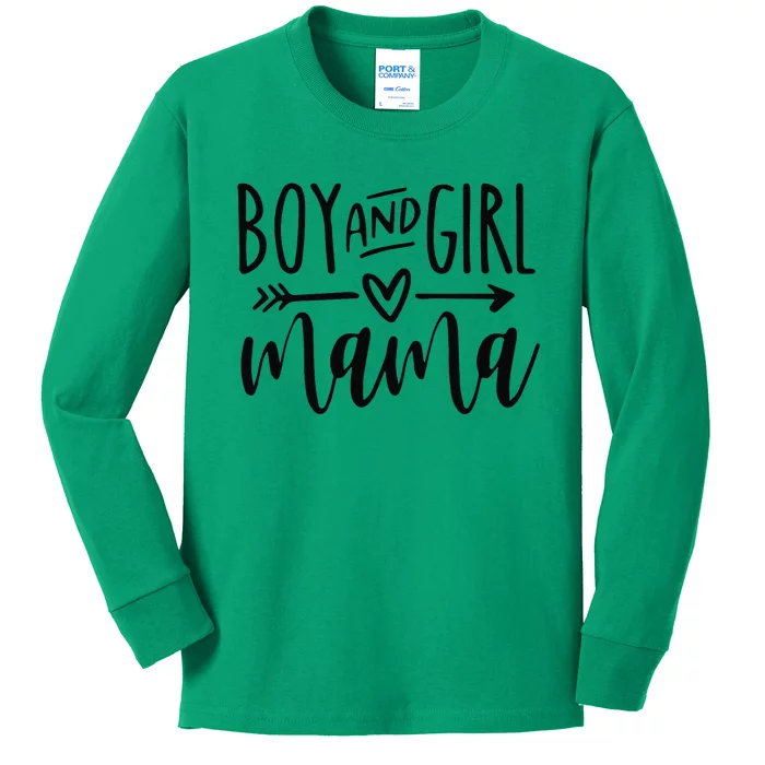 Boy And Girl Mama Mom Of Two Mommy MotherS Day Women Kids Long Sleeve Shirt