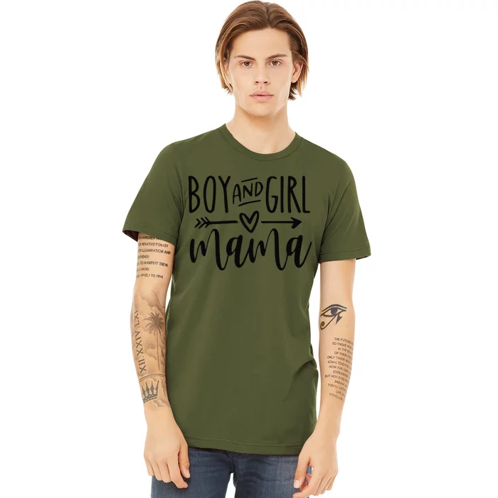 Boy And Girl Mama Mom Of Two Mommy MotherS Day Women Premium T-Shirt