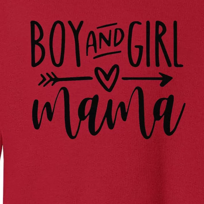 Boy And Girl Mama Mom Of Two Mommy MotherS Day Women Toddler Sweatshirt