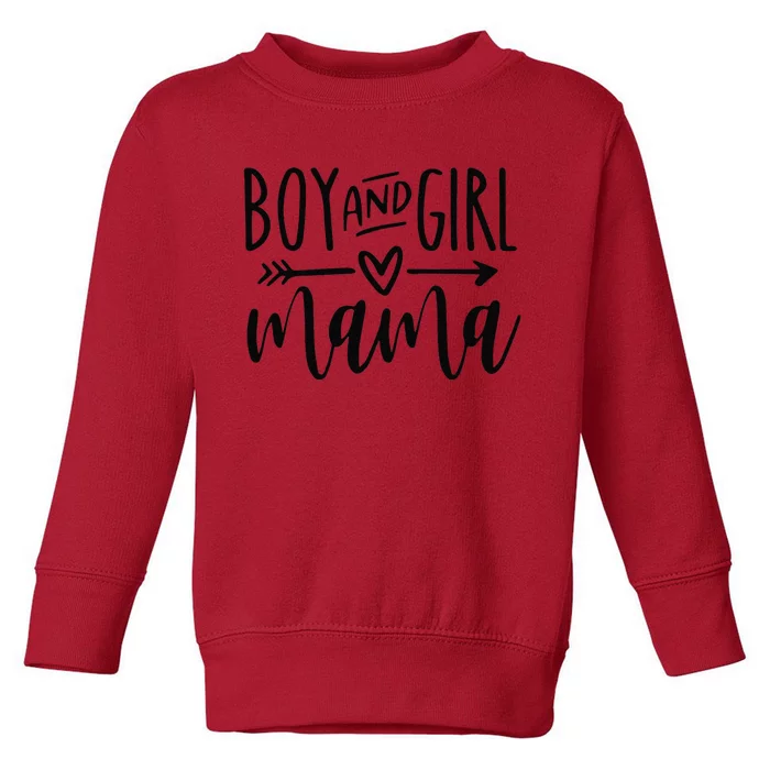 Boy And Girl Mama Mom Of Two Mommy MotherS Day Women Toddler Sweatshirt