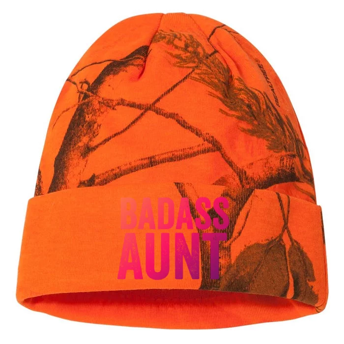 Badass Aunt Gift Funny New Aunt Idea New Niece Nephew Gift Kati - 12in Camo Beanie