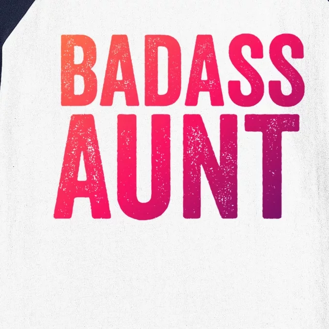 Badass Aunt Gift Funny New Aunt Idea New Niece Nephew Gift Baseball Sleeve Shirt