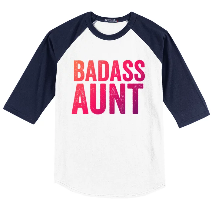 Badass Aunt Gift Funny New Aunt Idea New Niece Nephew Gift Baseball Sleeve Shirt