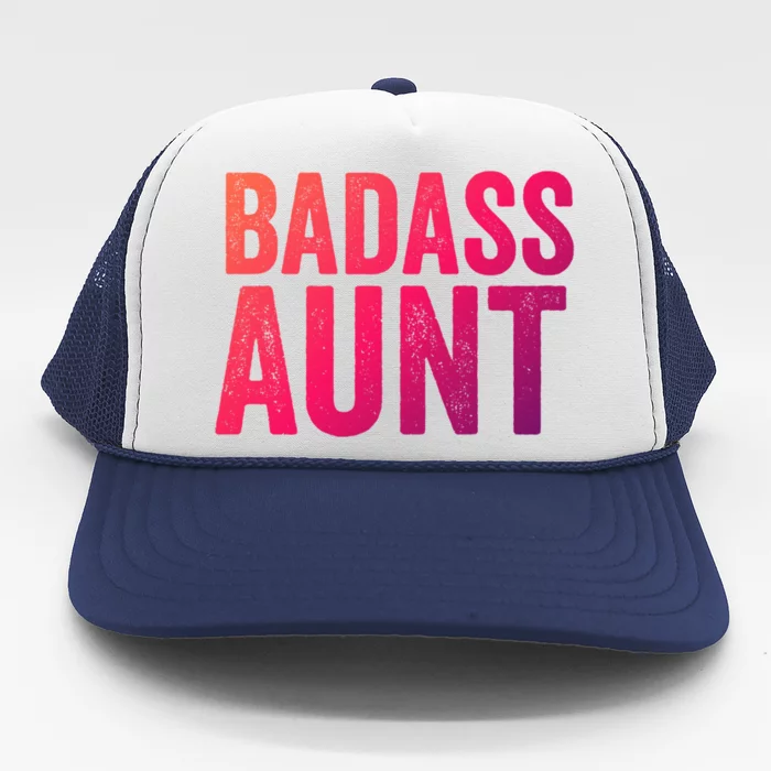 Badass Aunt Gift Funny New Aunt Idea New Niece Nephew Gift Trucker Hat