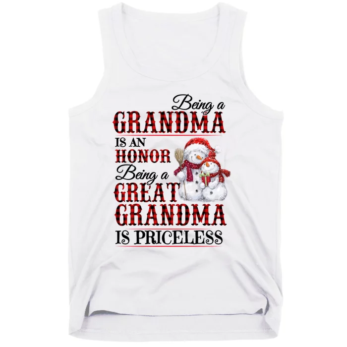 Being A Grandma Is An Honor Being Great Grandma Is Priceless Tank Top