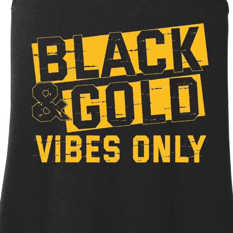 Black And Gold Football Game Day Football Lovers Ladies Essential Tank