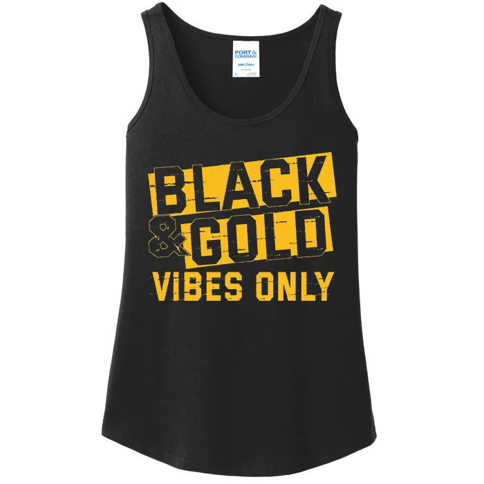 Black And Gold Football Game Day Football Lovers Ladies Essential Tank