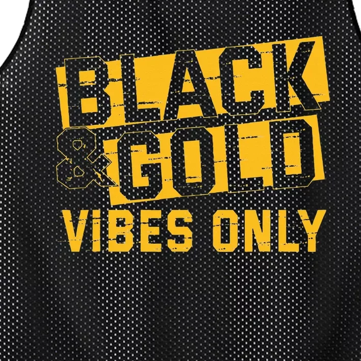 Black And Gold Football Game Day Football Lovers Mesh Reversible Basketball Jersey Tank