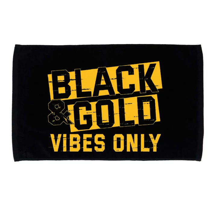 Black And Gold Football Game Day Football Lovers Microfiber Hand Towel