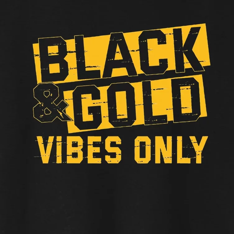 Black And Gold Football Game Day Football Lovers Women's Crop Top Tee