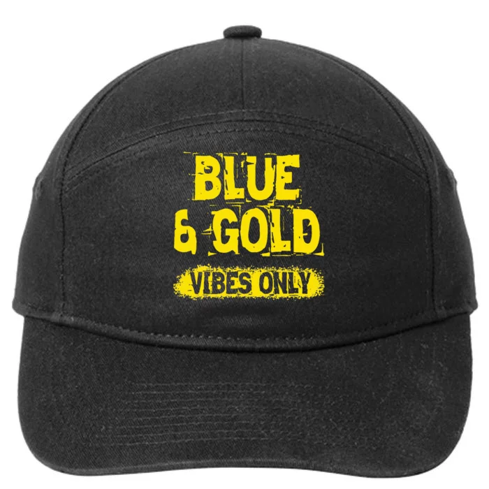 Blue And Gold Vibes Only School Tournament Team Cheerleaders 7-Panel Snapback Hat