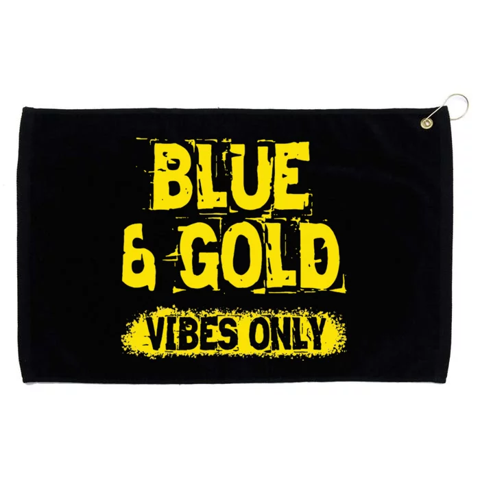 Blue And Gold Vibes Only School Tournament Team Cheerleaders Grommeted Golf Towel