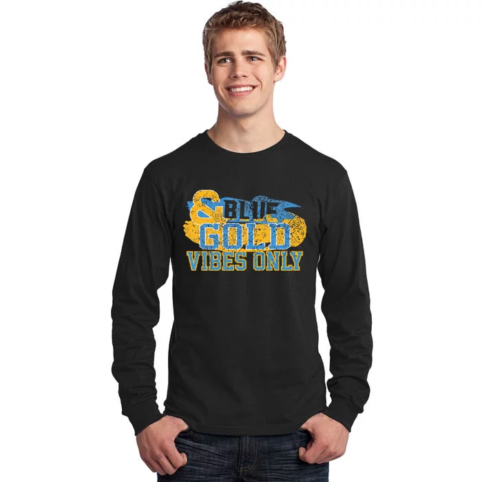 Blue And Gold Game Day Group For High School Football Tall Long Sleeve T-Shirt