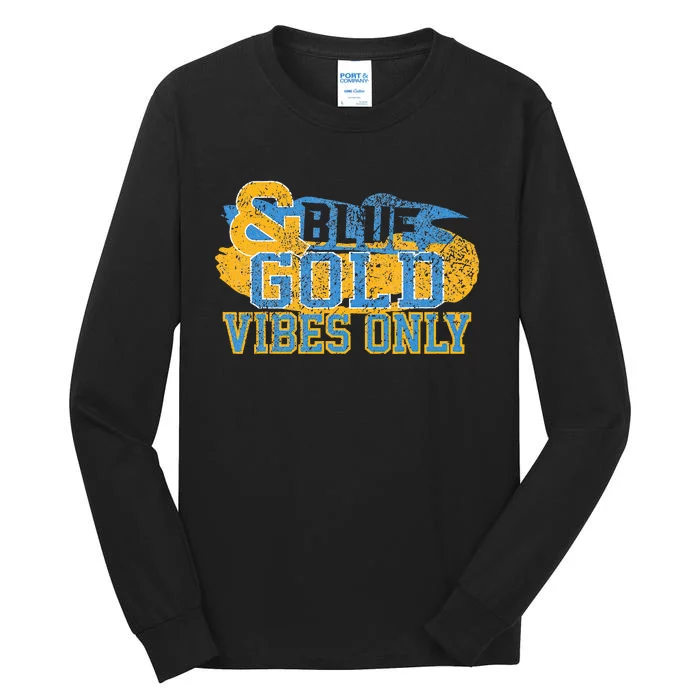 Blue And Gold Game Day Group For High School Football Tall Long Sleeve T-Shirt