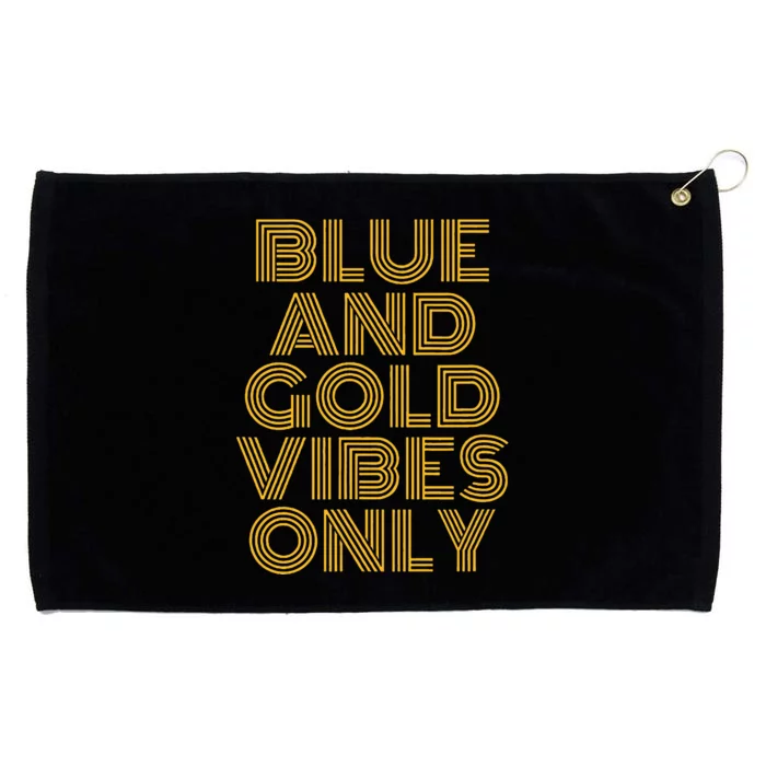 Blue And Gold Vibes Only High School Football Game Team Grommeted Golf Towel