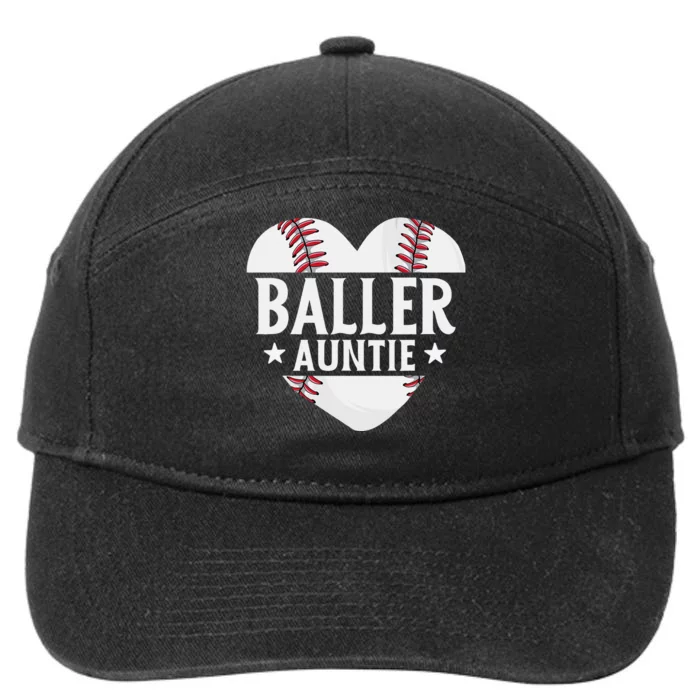 Baseball Aunt Gift Baller Auntie Mother's Day Mom 7-Panel Snapback Hat