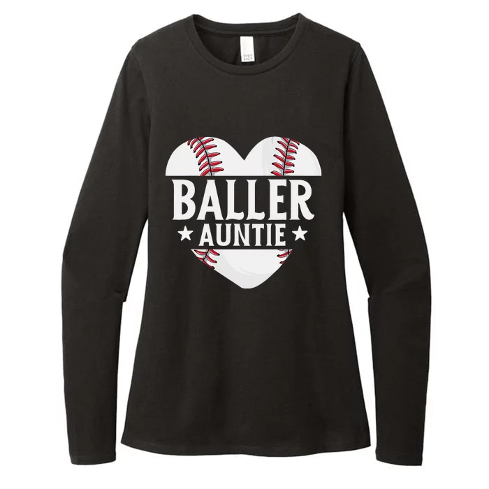 Baseball Aunt Gift Baller Auntie Mother's Day Mom Womens CVC Long Sleeve Shirt