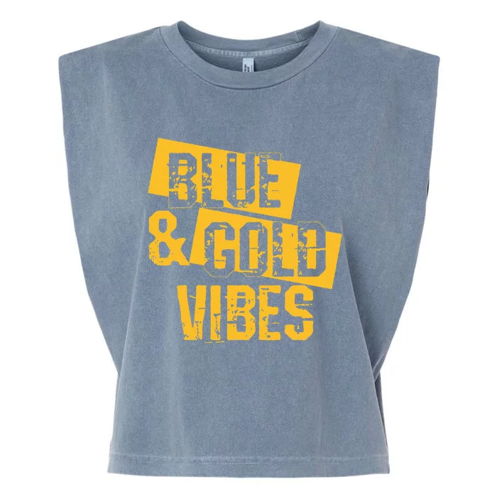 Blue And Gold Game Day Group For High School Football Garment-Dyed Women's Muscle Tee