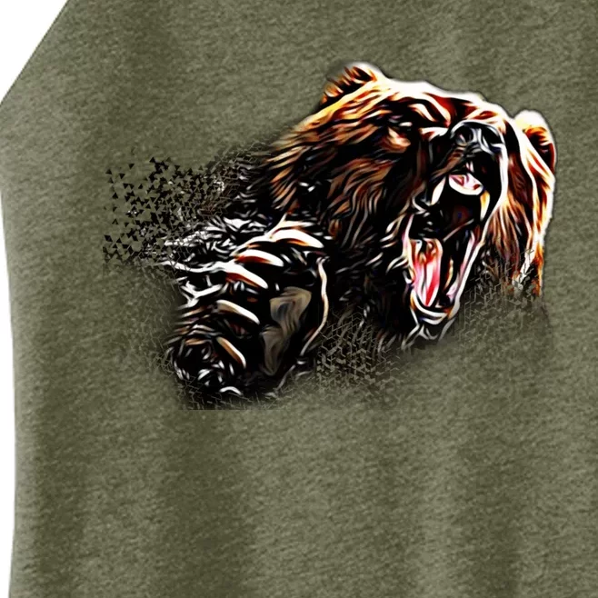 Big Alaska Grizzly Bear Clothing & - Grizzly Bear Women’s Perfect Tri Rocker Tank