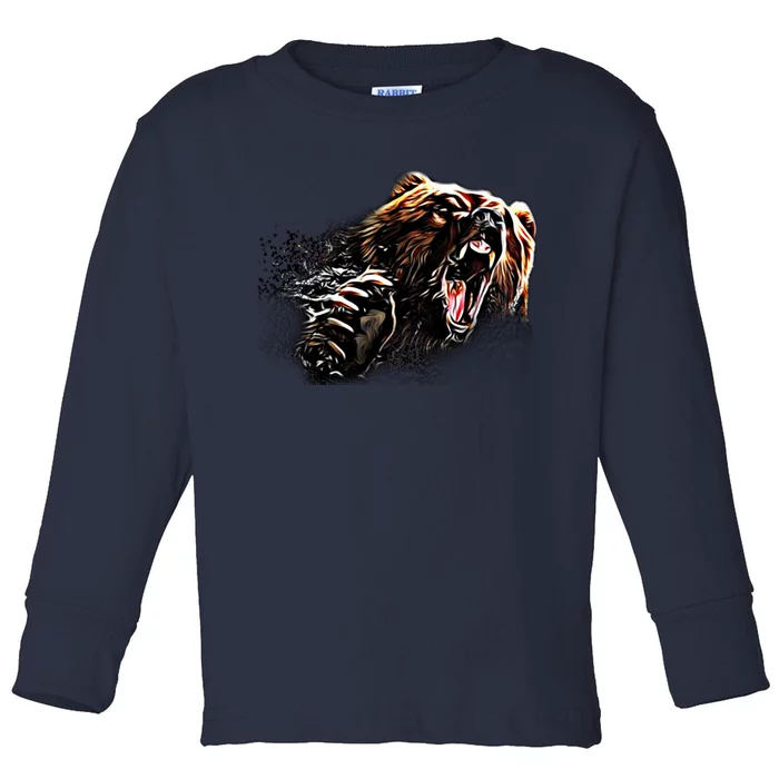 Big Alaska Grizzly Bear Clothing & - Grizzly Bear Toddler Long Sleeve Shirt