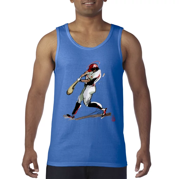 Baseball Art Graphic Game Fans Players Batter Sports Great Gift Tank Top