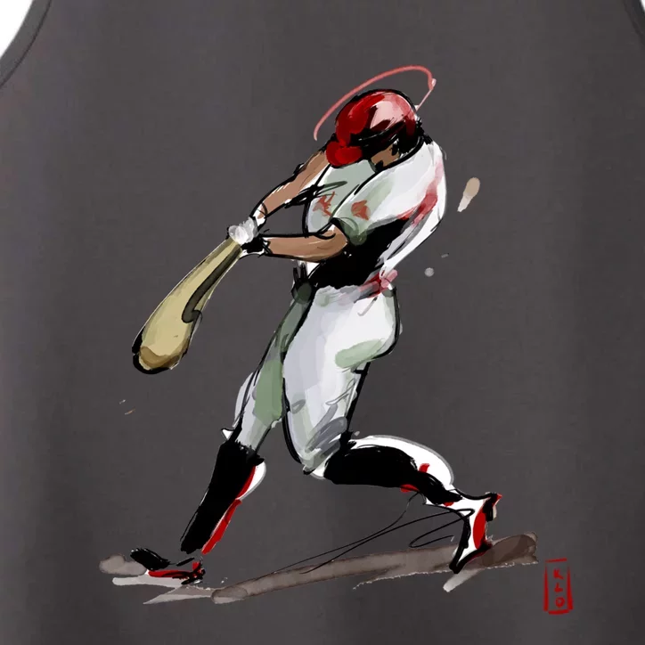 Baseball Art Graphic Game Fans Players Batter Sports Great Gift Performance Tank