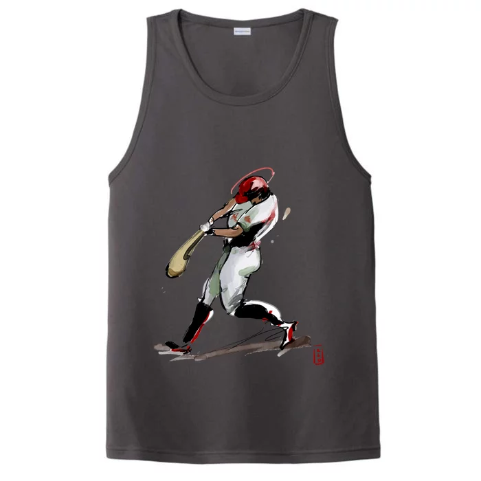 Baseball Art Graphic Game Fans Players Batter Sports Great Gift Performance Tank