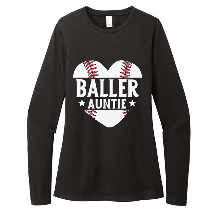 Baseball Aunt Gift Baller Auntie Mother's Day Mom Wo Womens CVC Long Sleeve Shirt